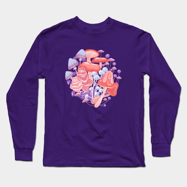 Bunch of mushrooms Long Sleeve T-Shirt by Veleri